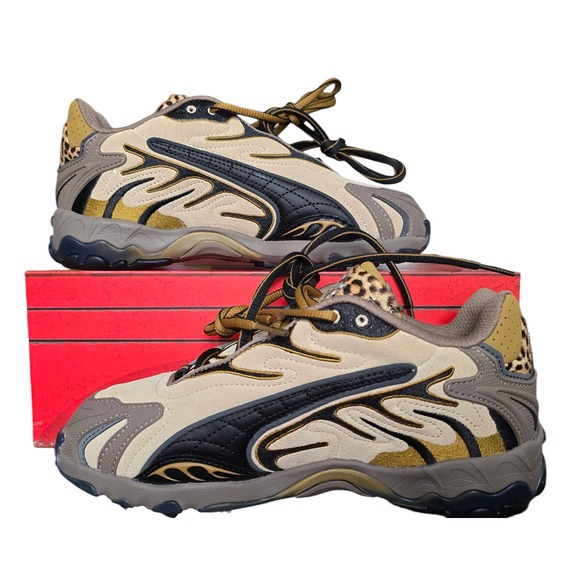 Puma Rocky Inhale L Wns Womens Running Shoes Toasted Almond Puma Blk Leopard 7.5 - Picture 2 of 9